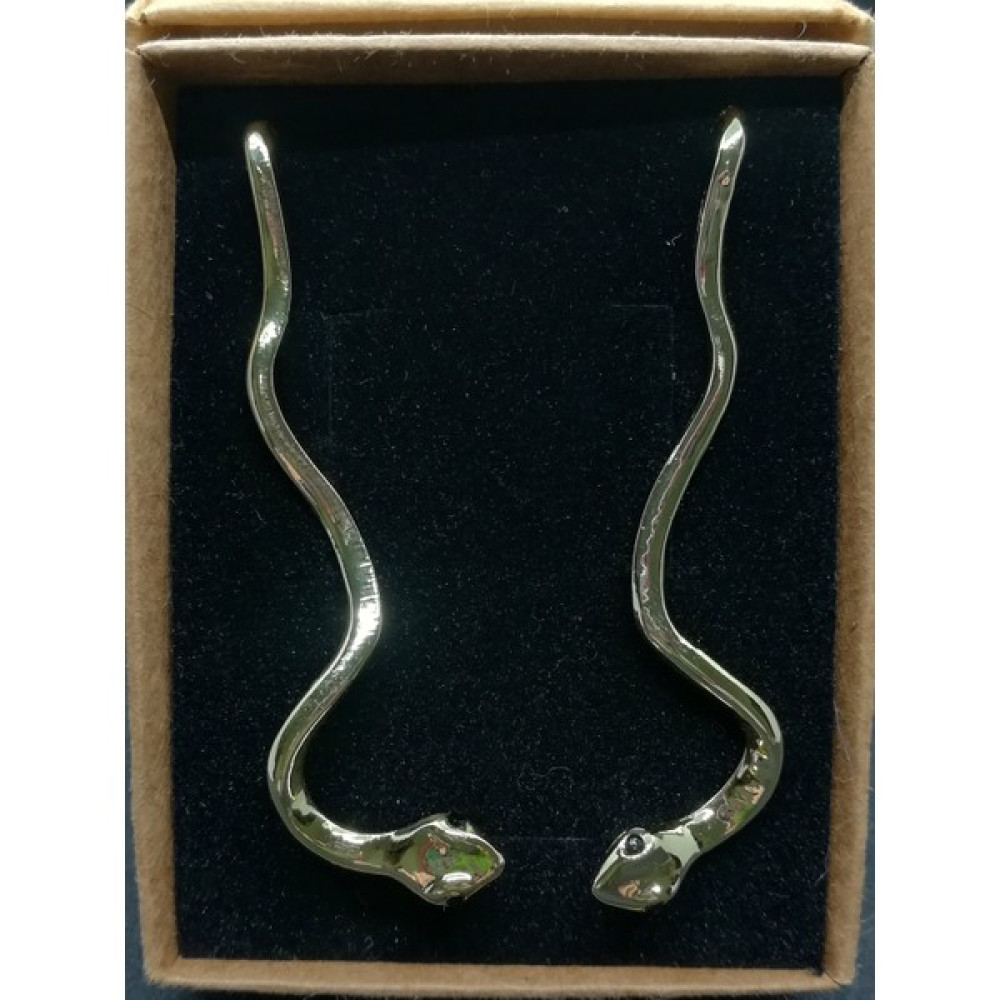 Lupi Tasarım Gold Kaplama Yılan Modeli Küpe Bijuteri Küpe Fiyatı