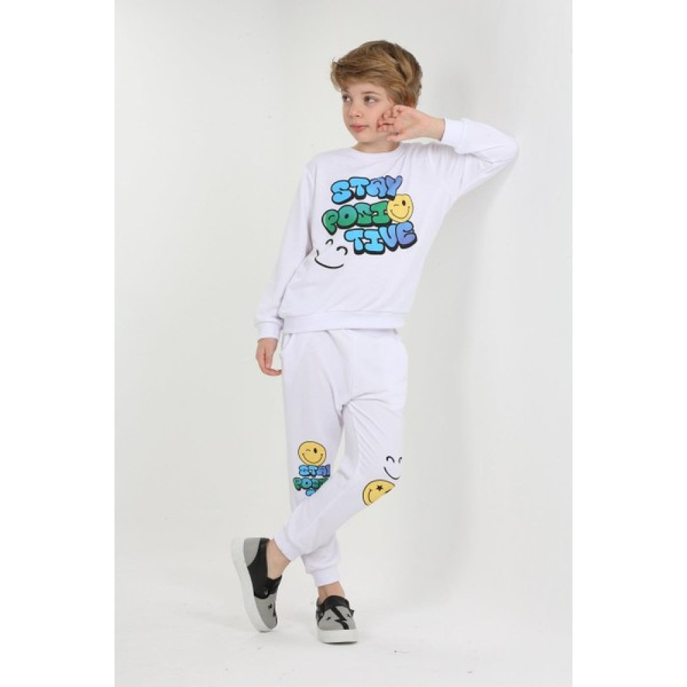 Lupia Kids Stay Positive White Erkek Çocuk Alt-Üst Takım LP-23WIN-043 Erkek Çocuk Giyim Takımı Fiyatı