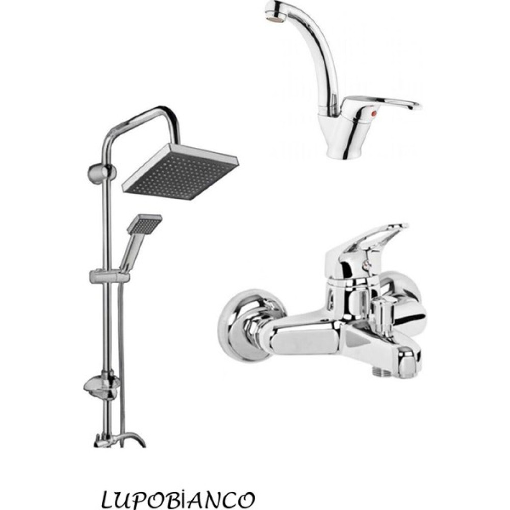 Lupobianco 3'lü Duş Seti Duş Robotu Banyo Bataryası Lavabo Bataryası Bataryalar Fiyatı