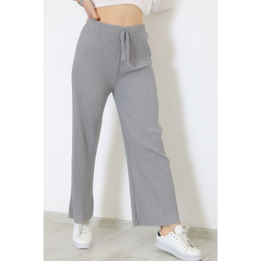 Lurex Fitilli Pantolon Koyu gri - 8337.1567. Kadın Eşofman Fiyatı
