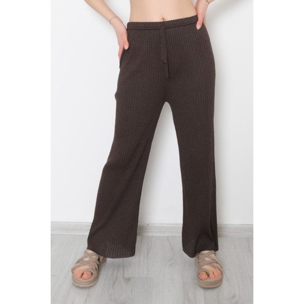 Lurex Fitilli Pantolon Koyukahve - 8337.1567. Kadın Pantolon Fiyatı