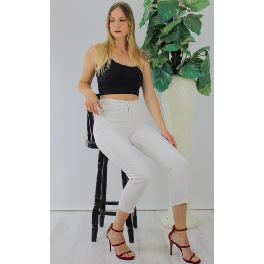 Lurex Mom Jean Kot Pantolon Beyaz - 1174.110 Bayan Jeans / Kot Pantolon Fiyatı