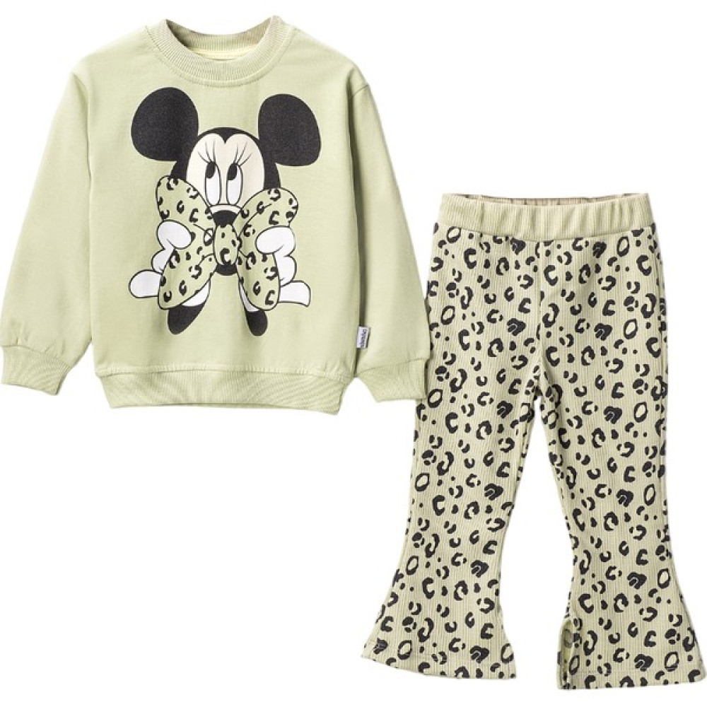 Lusana 24418 2-5 Yaş Kız Minnie Leopar Baskılı 2li Takım Kız Çocuk Giyim Takımı Fiyatı