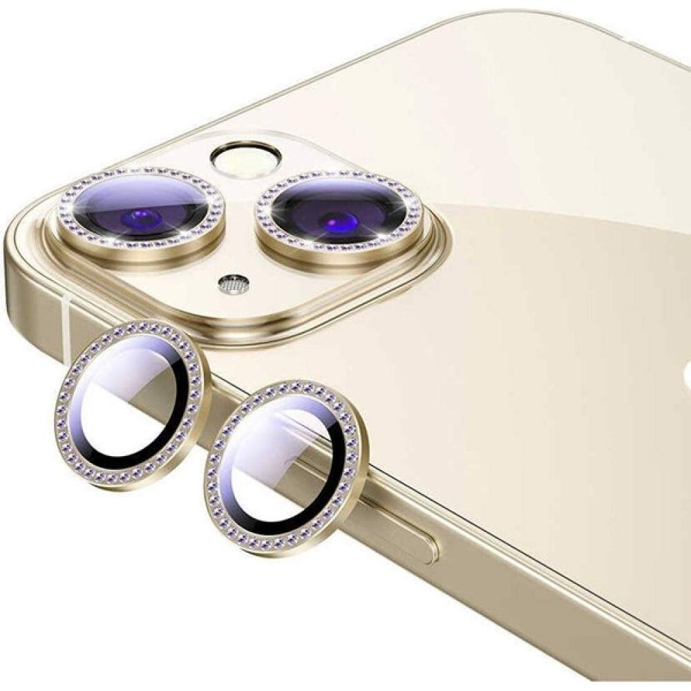 Lushness iPhone 11/12/12 Mini Uyumlu Swarovski Taşlı 3D Kamera Lens Koruyucu Gold [2'li Set] Cep Telefonu Ekran Koruyucusu Fiyatı