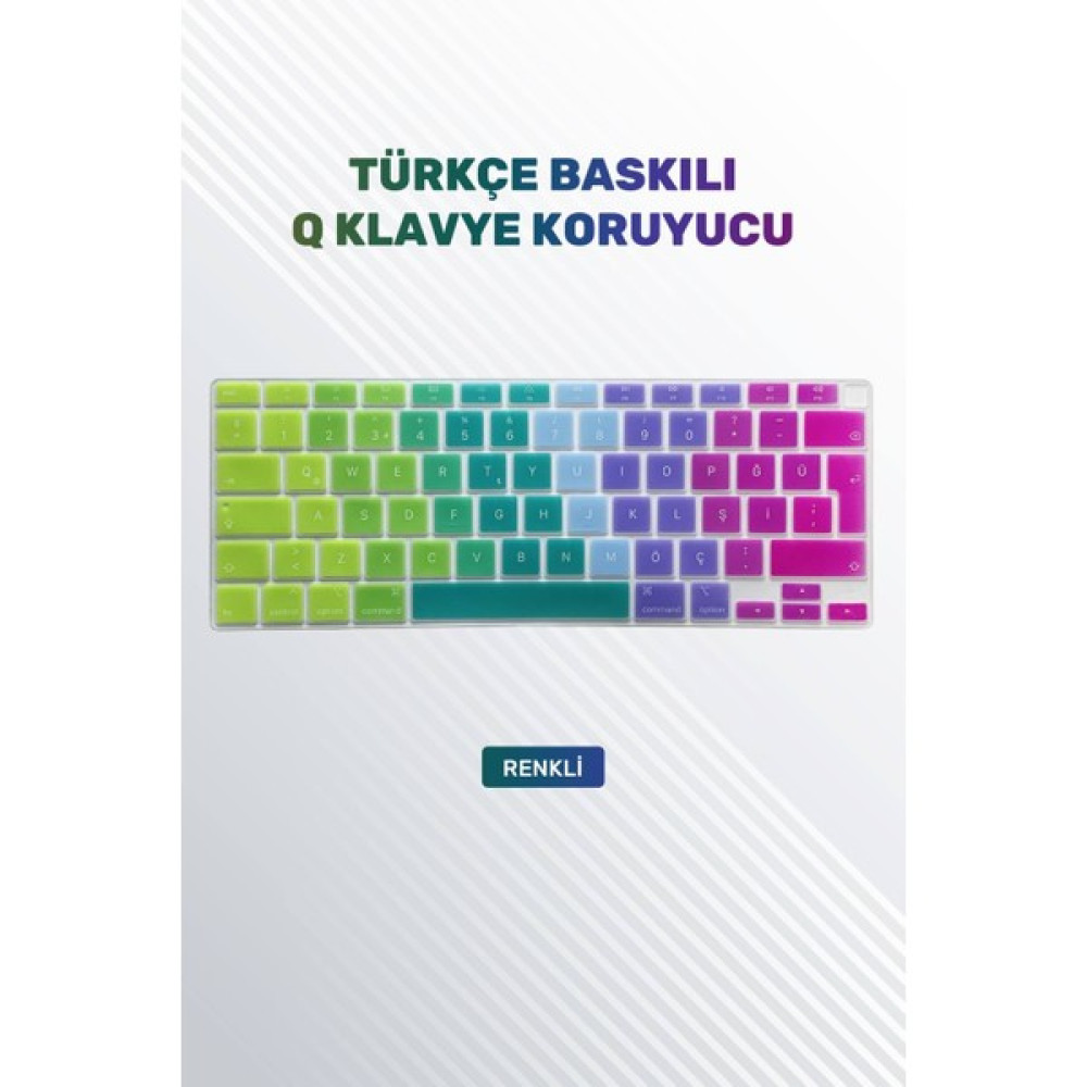 Lushness Macbook Air 2020 13 Inc M1 A2337 / A2179 Uyumlu Türkçe Q Klavye Slim Klavye Koruyucu Kılıf - Renkli Tablet Kılıfı Fiyatı
