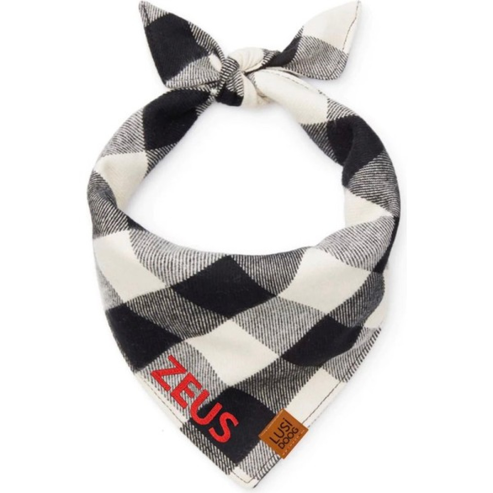 Lusi Doog Isme Özel Köpek Bandana Isimli Köpek Fular Kişiselleştirilebilir Köpek Bandanası (Yünlü Ekoseli) - Beyaz - L Evcil Hayvan Ürünleri Fiyatı