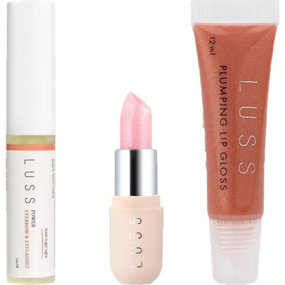 Luss Lip Gloss Dudak Parlatıcısı No7 Dudak Balm No1 ve Kaş ve Kirpik Besleyici Serum 3lü Set Rujlar & Dudak Parlatıcıları Fiyatı