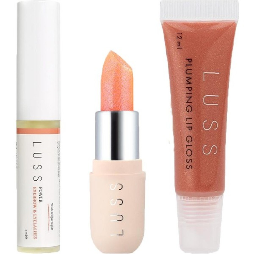 Luss Lip Gloss Dudak Parlatıcısı No7 Dudak Balm No2 ve Kaş ve Kirpik Besleyici Serum 3lü Set Rujlar & Dudak Parlatıcıları Fiyatı