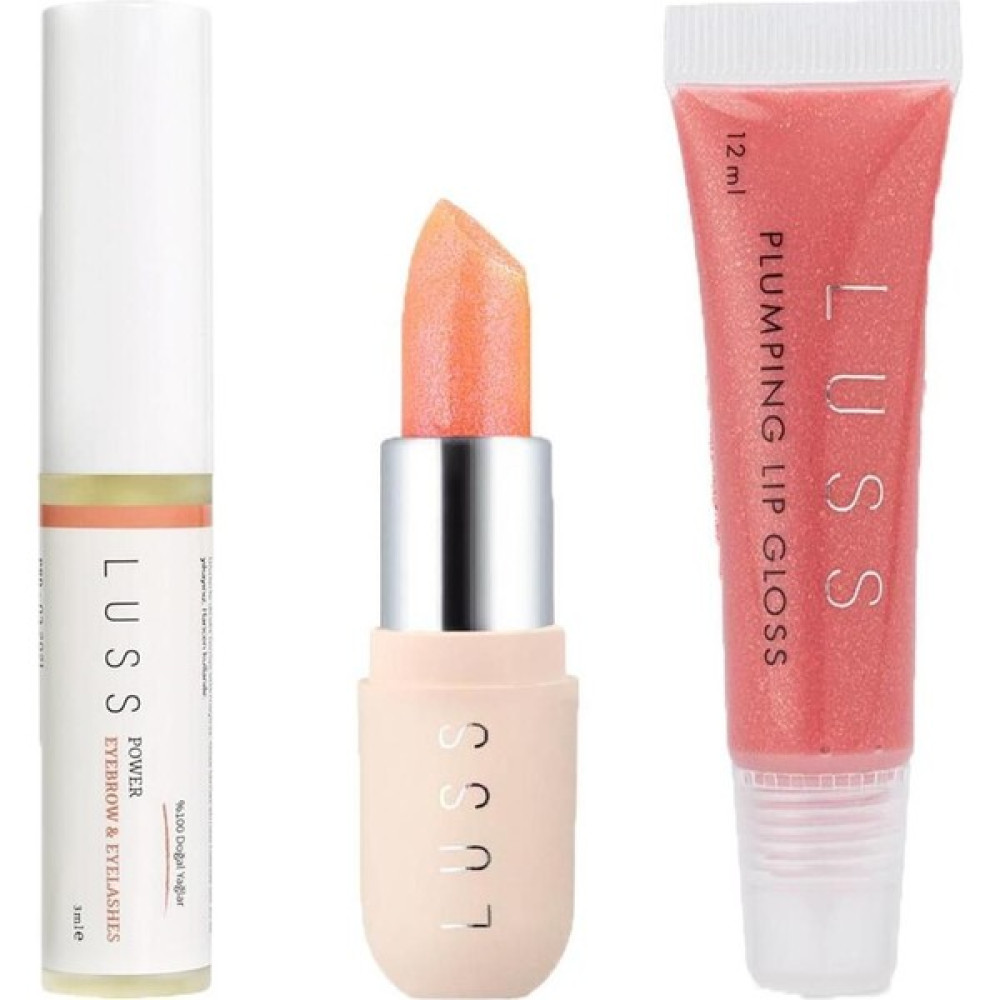 Luss Lip Gloss Dudak Parlatıcısı No8 Dudak Balm No2 ve Kaş ve Kirpik Besleyici Seum 3lü Set Rujlar & Dudak Parlatıcıları Fiyatı
