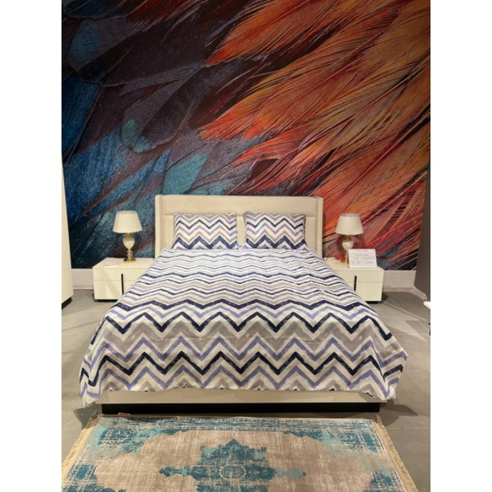 Lusse Home Çarşaflı Nevresim Takımı Çift Kişilik - Mavi - Beyaz - 200 x 220 cm Nevresim Takımı Fiyatı