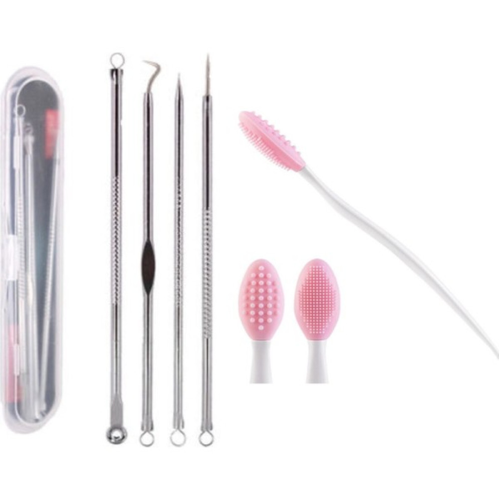 Lusso Cosmetic 4lü Komedon Paslanmaz Siyah Nokta ve Temizleyici + Siyah Nokta Temizleyici Dudak Peeling Fırça - Açık Pembe Cilt & Yüz Temizleme Cihazları Fiyatı