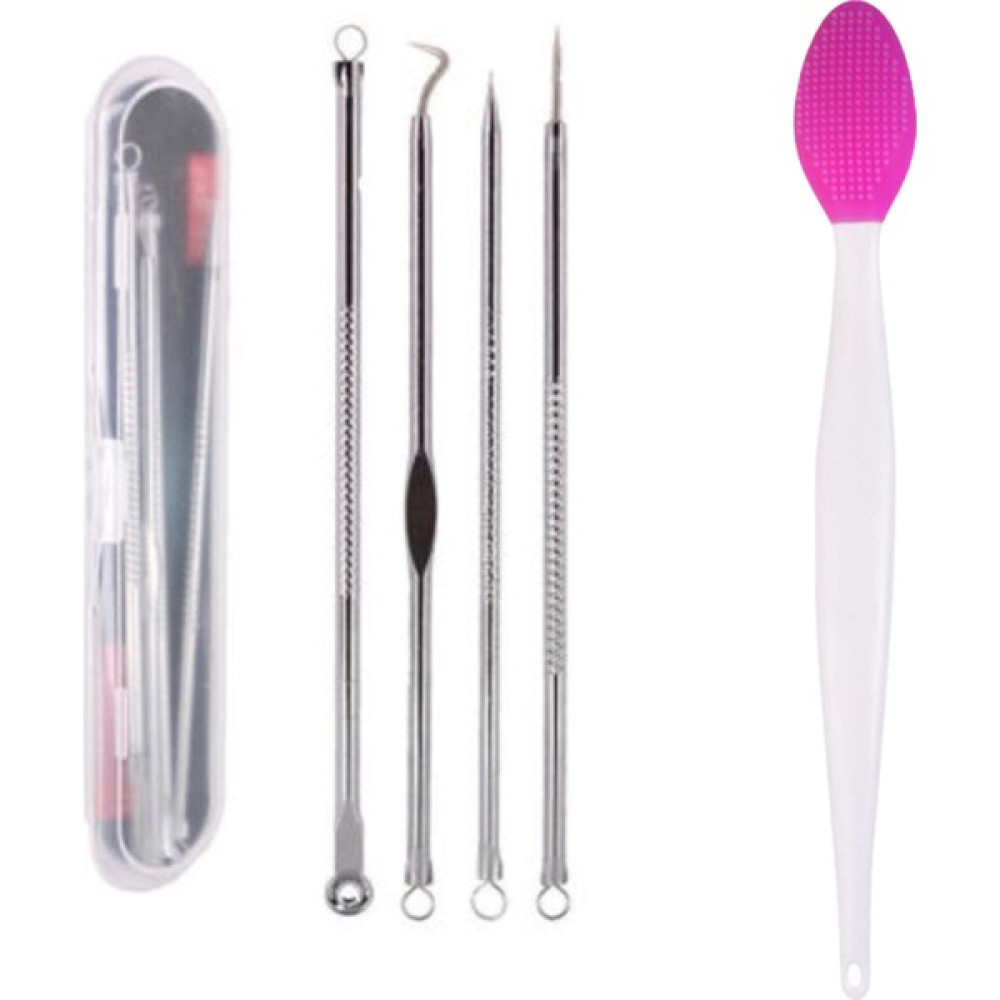 Lusso Cosmetic 4lü Komedon Paslanmaz Siyah Nokta ve Temizleyici + Siyah Nokta Temizleyici Dudak Peeling Fırça - Pembe Cilt & Yüz Temizleme Cihazları Fiyatı