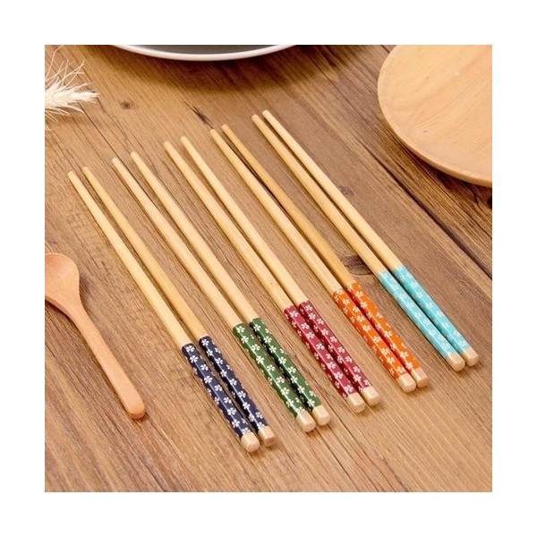 Lusso Cosmetics 5 Çift Chopstick Yıkanabilir Organik Ahşap Desenli Bambu Yemek Çubuğu, Sushi Japon Çin Yemek Çubuğu Diğer Fiyatı