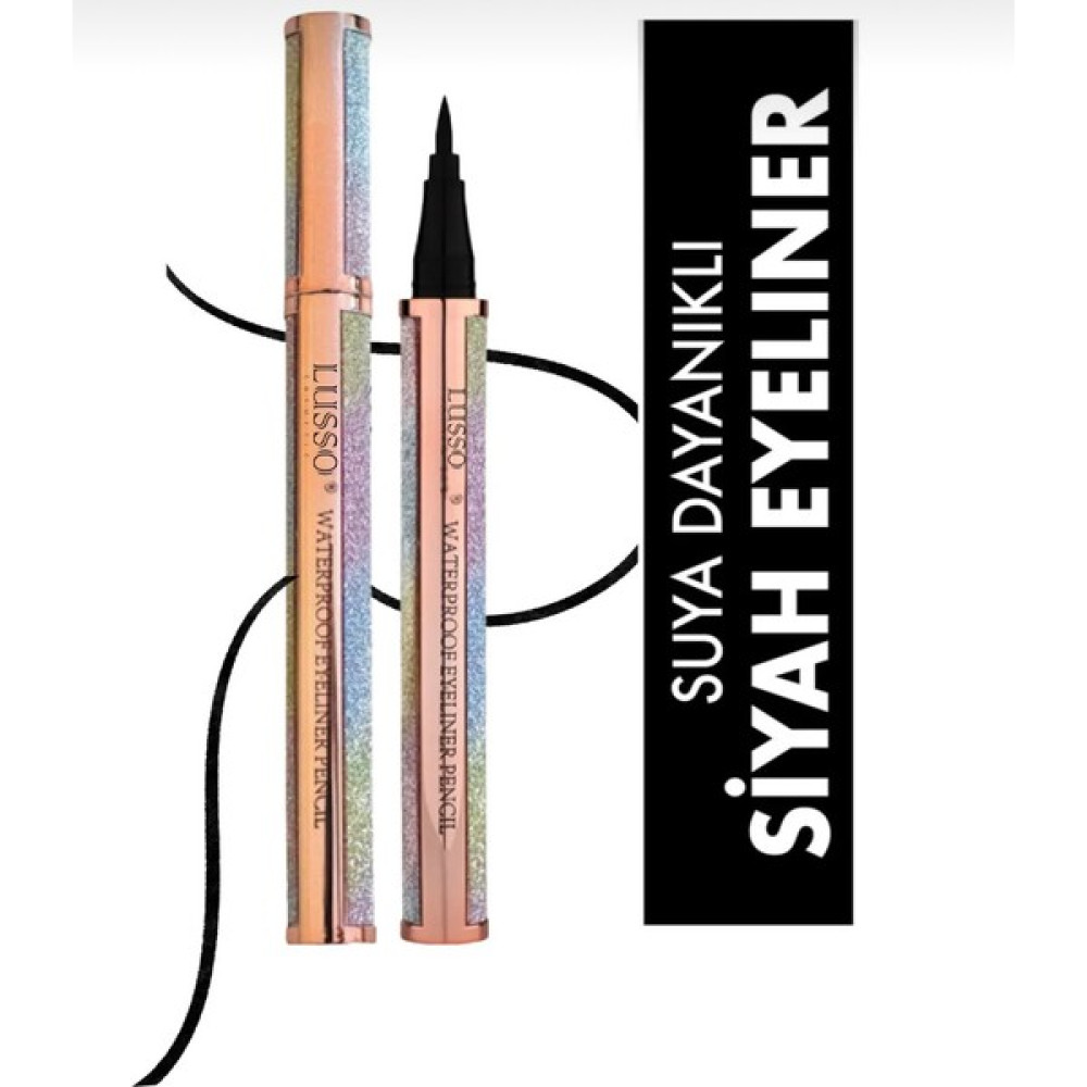 Lusso Cosmetics Makyaj Aplikatörü ve Siyah Suya Dayanıklı Eyeliner Eyeliner Fiyatı