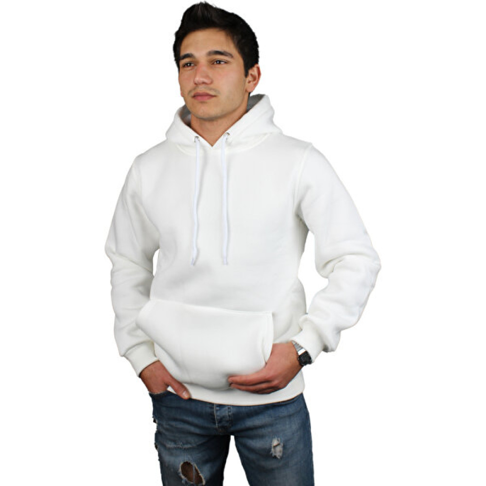 Lust Bull Beyaz Erkek Basic Oversize Fit Kapüşonlu Içi Yumuşak Tüylü Sweatshirt Erkek Sweatshirt Fiyatı