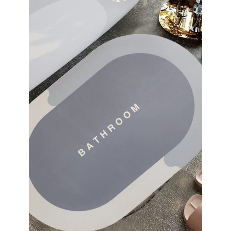Luti Concept Süper Su Emici Kaymaz Tabanlı Oval Banyo Paspası - Gri Araca Özel Paspaslar Fiyatı