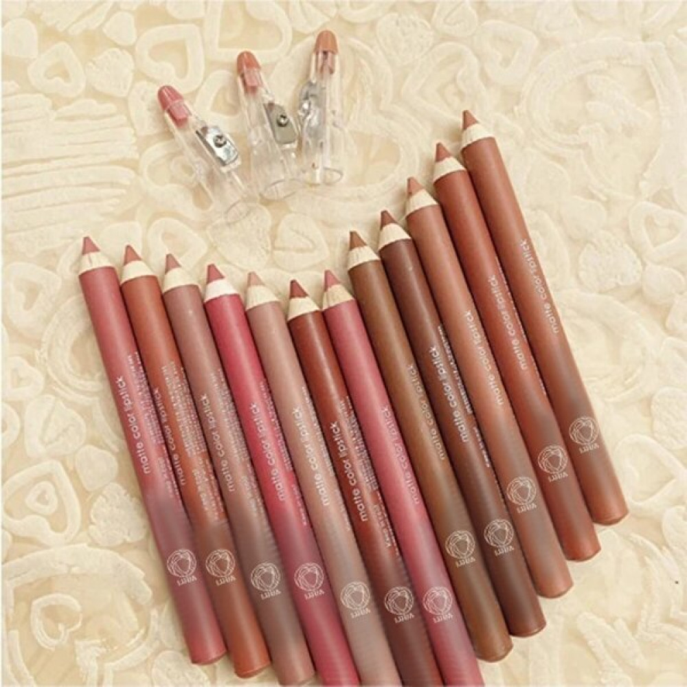 Luua Dudak Kalemi Matte Color Lipstick Jumbo Kalın Kalem Ruj Waterproof 12'Li Set - Standart Makyaj Ürünleri Fiyatı