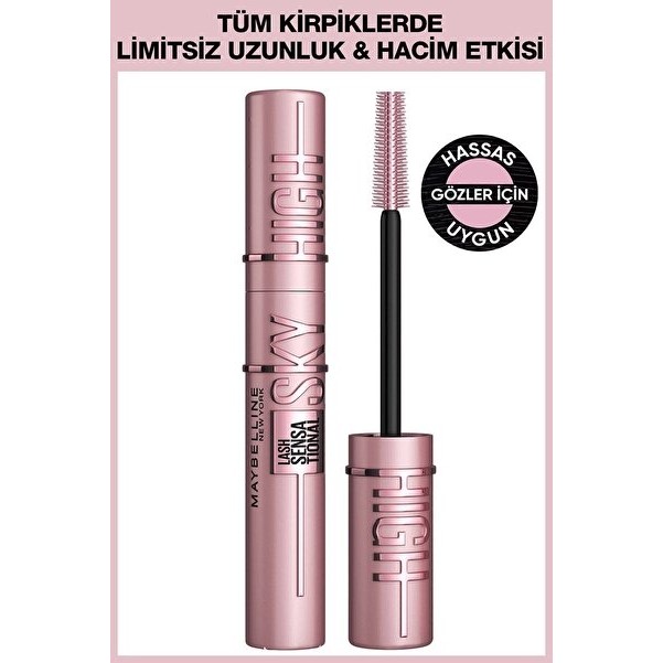 Luua Maybelline New York Hacim Verici Sky High Maskara Büyük Boy Hassas Gözler İçin Siyah Rimeller / Maskaralar Fiyatı