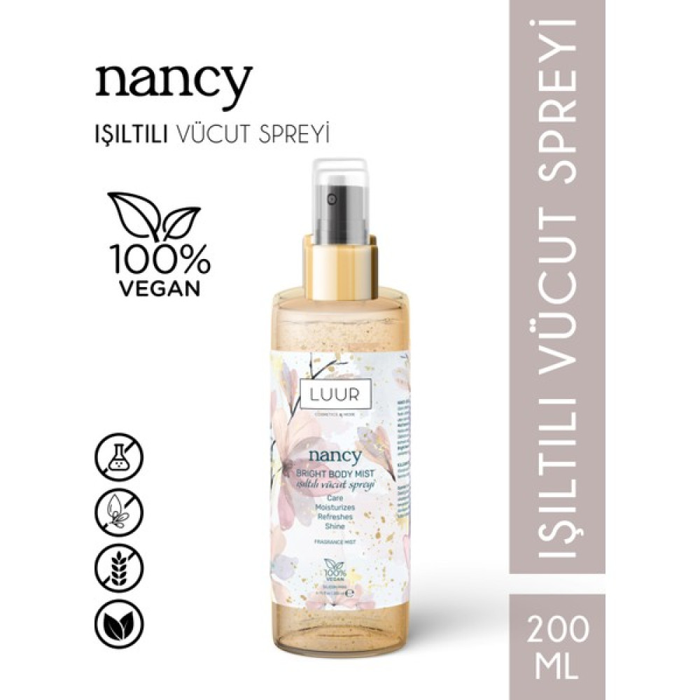 Luur Cosmetics & More Nancy Vücut Spreyi Simli, Işıltılı Uzun Süre Kalıcı Koku, Nemlendiricili 200 ml Oto Boyaları Fiyatı