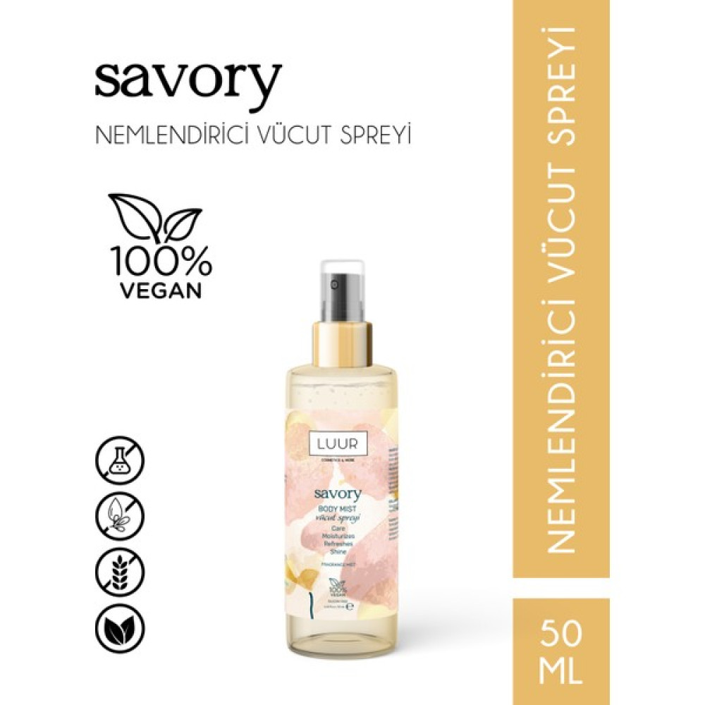 Luur Cosmetics & More Savory Vücut Spreyi Etkileyici, Uzun Süre Kalıcı Koku, Nemlendiricili 50 ml Kadın Parfümleri Fiyatı