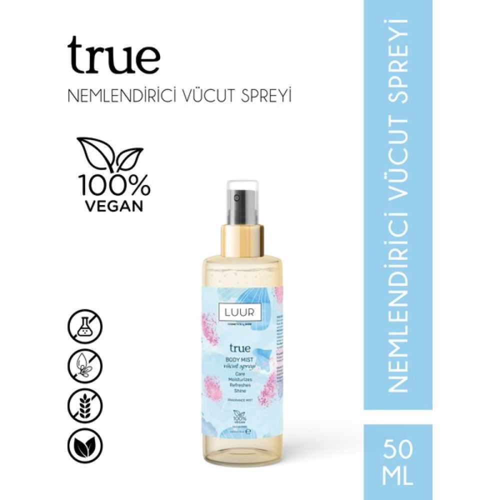 Luur Cosmetics & More True Vücut Spreyi Etkileyici, Uzun Süre Kalıcı Koku, Nemlendiricili 50 ml Kadın Parfümleri Fiyatı