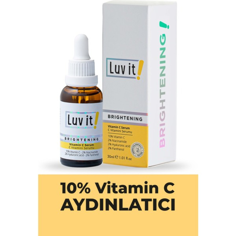 Luv it! Aydınlatıcı C Vitamini Serumu (Vitamin C + Hyaluronic Acid + Panthenol + Niacinamide) 30 ml Anti-Aging / Yaşlanma Karşıtı Fiyatı