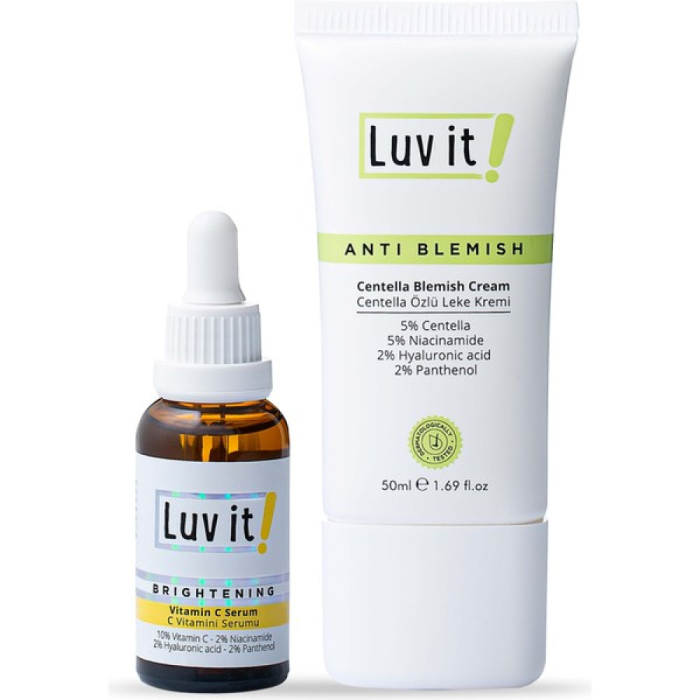 Luv it! C Vitamini Serumu + Centella Özlü Leke Kremi (Aydınlatıcı ve Leke Karşıtı) 2'li Cilt Bakım Seti Akne ve Sivilce Bakımı Fiyatı