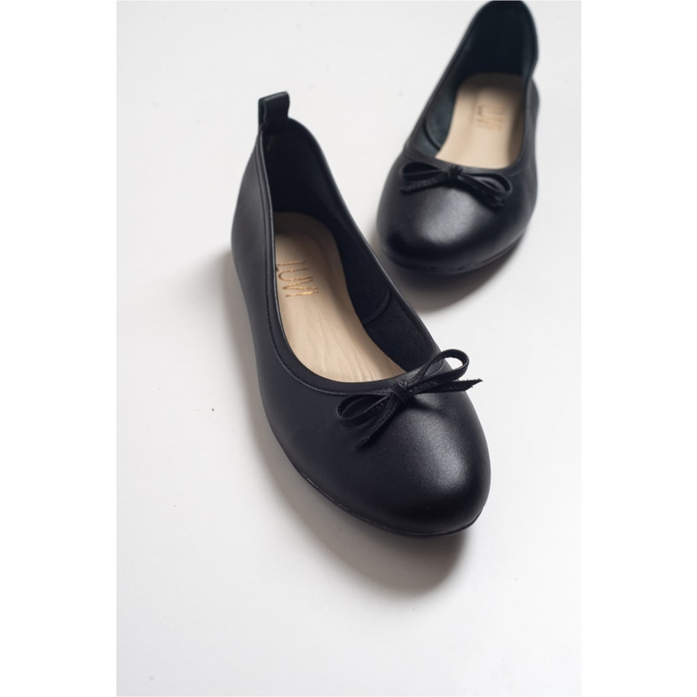 LuviShoes 01 Siyah Cilt Kadın Babet 41 Beden Babetler Fiyatı