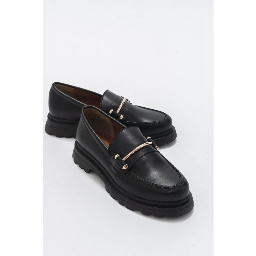 LuviShoes Dual Siyah Cilt Kadın Oxford Ayakkabı 39 Beden Ayakkabılar ve Çantalar Fiyatı