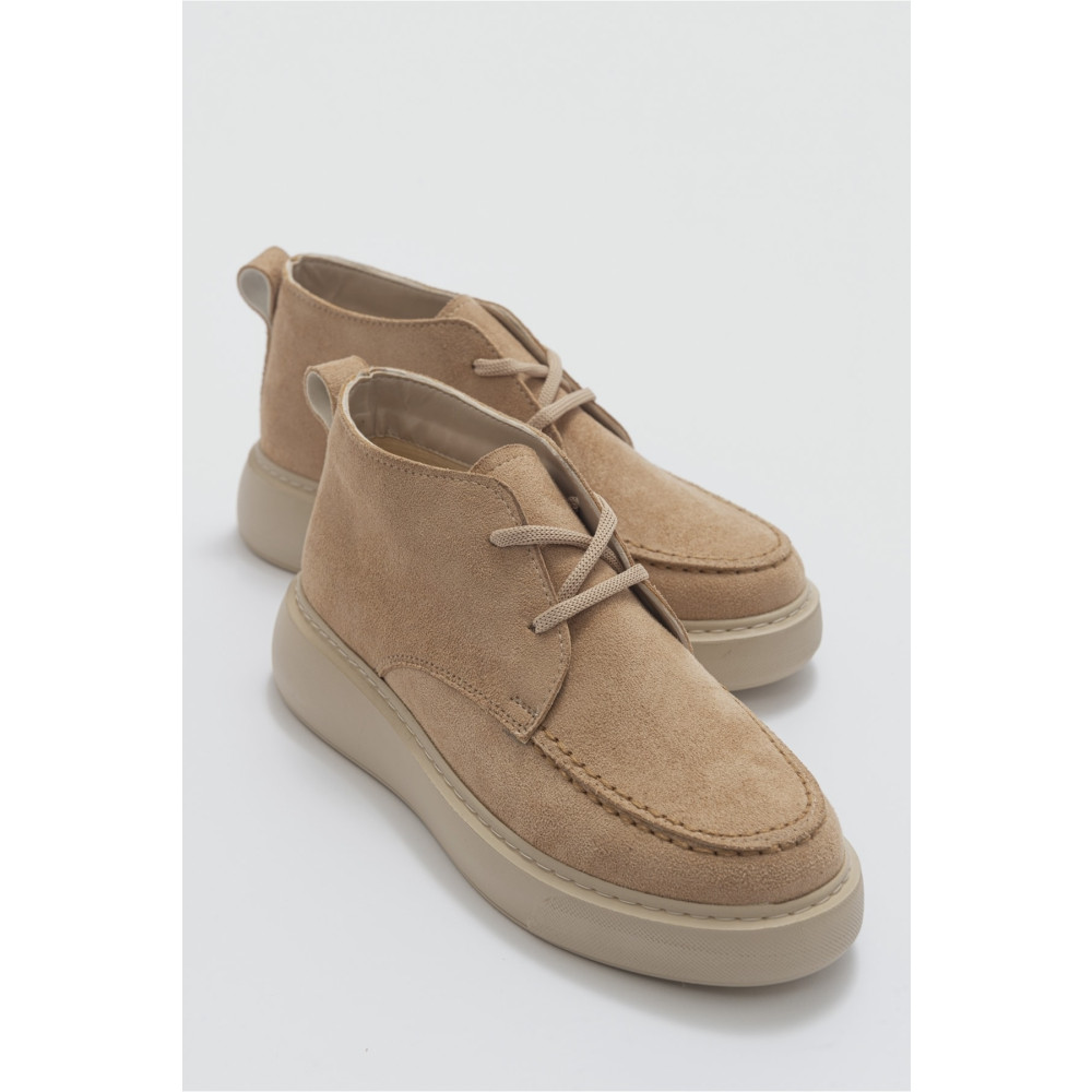 LuviShoes Valve Koyu Bej Süet Kadın Bot 38 Beden Kadın Botları Fiyatı