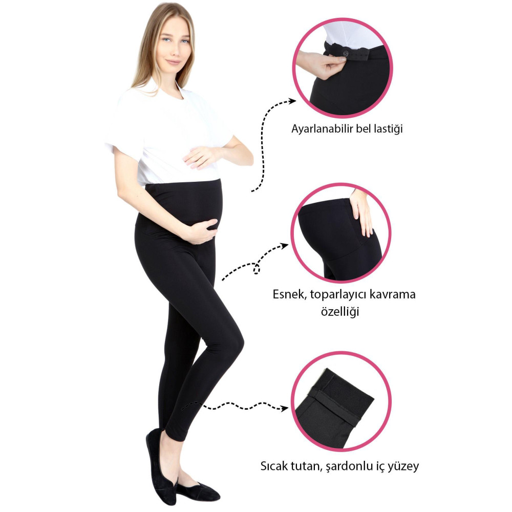 Luvmabelly Myrb8060 Termal Içi Şardonlu Sıcak Tutan Beli Ayarlanabilir Hamile Tayt 4XL Beden Pantolon, Şort, Tayt Fiyatı