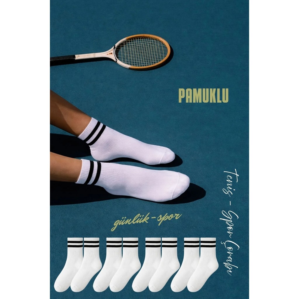Lüx Kral Çizgili Kolej Tenis Çorabı Pamuklu Ve Terletmez 12 Çift Yaz Sezonu Diğer Fiyatı