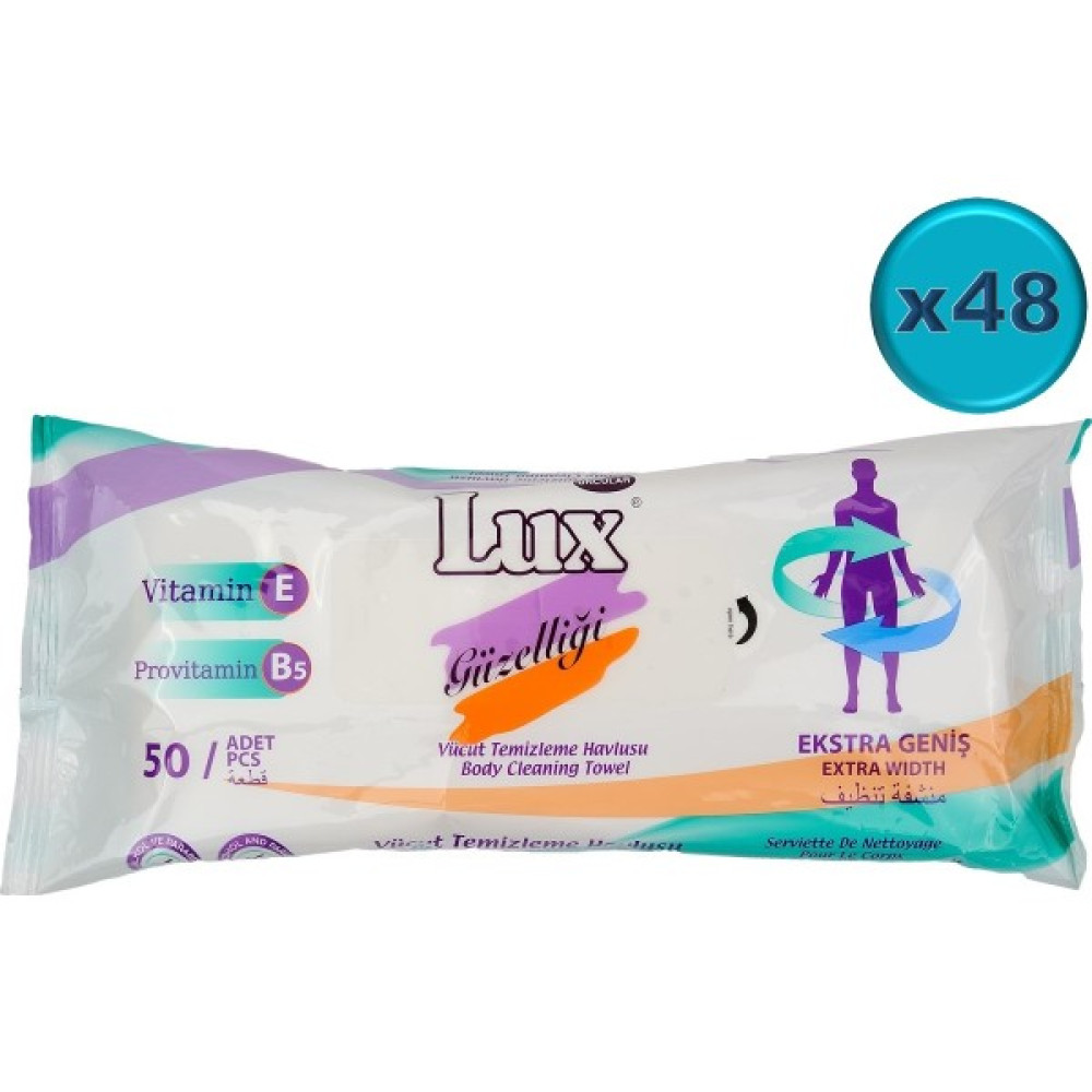 Lux Lüx Hasta Vücut Temizleme Islak Mendil Havlu 50 Yaprak Xl (48 Li Set) Oto Boyaları Fiyatı