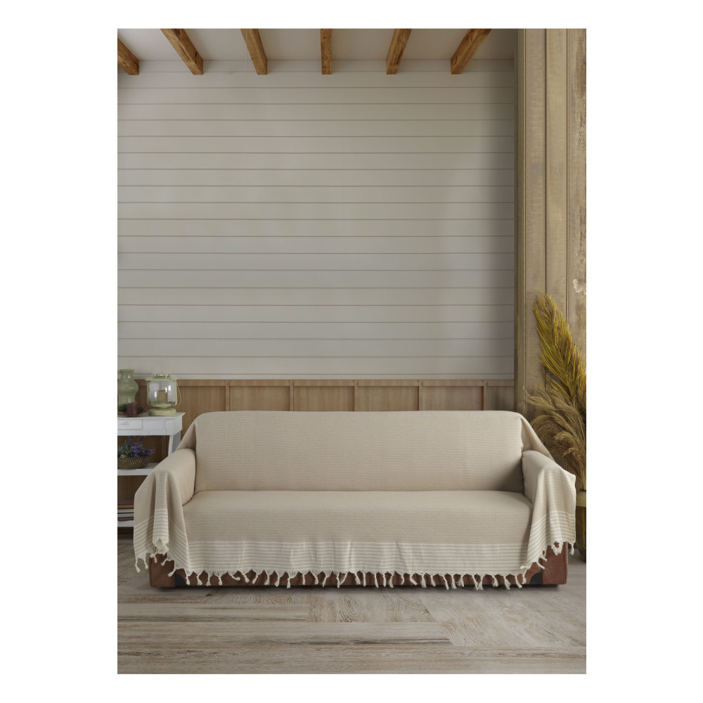 Lux Touch Bej Kolları Örten Organik Buldan Bezi Battal Boy 180 X 300 Cm Koltuk Kanepe Çekyat Örtüsü Pamuk Koltuk & Kanepe Örtüsü Fiyatı
