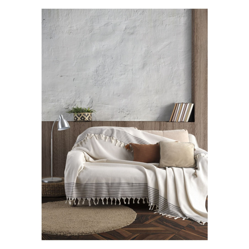 Lux Touch Bergama Ekru Buldan Koltuk Örtüsü 170 X 220 Cm Koltuk Şalı Kanepe Çekyat Örtüsü Pamuklu Throw Koltuk & Kanepe Örtüsü Fiyatı