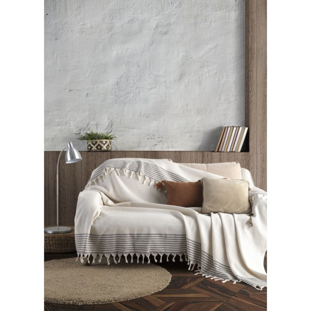 Lux Touch | Bergama | Ekru Dokuma Koltuk Örtüsü | Koltuk Şalı | 170X220 cm | Çekyat Örtüsü | Pamuklu - 170 x 220 cm Koltuk & Kanepe Örtüsü Fiyatı
