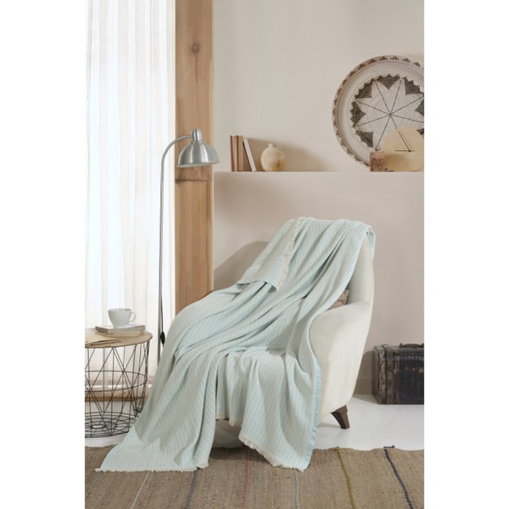 Lux Touch Vera Mint Tekli Koltuk Berjer Örtüsü Şalı 150 x 200 cm Tv Battaniyesi Throw Pamuklu Koltuk & Kanepe Örtüsü Fiyatı
