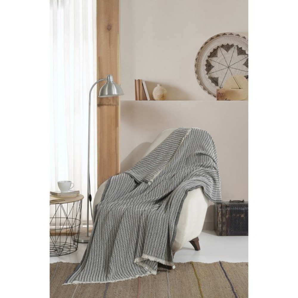 Lux Touch Vera Siyah Tekli Koltuk Berjer Örtüsü Şalı 150 x 200 cm Tv Battaniyesi Throw Pamuklu Koltuk & Kanepe Örtüsü Fiyatı