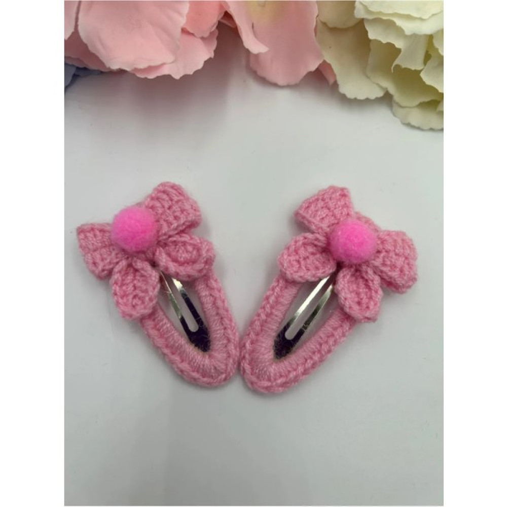 Luxaccessories Kız Çocuk Tokası Pembe Iple Örülmüş Fiyonk Modelli Çıt Çıt Toka 2 Li Toka, Taç & Saç Bandı Fiyatı