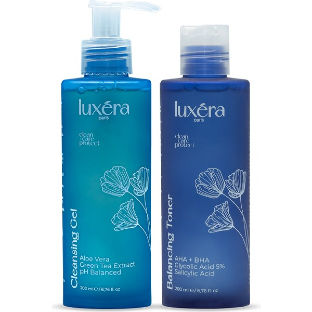 Luxera Paris Komedon ve , Leke Baskılayıcı, Mikro Soyucu, Gözenek Sıkılaştırıcı, Pürüzsüzleştirici Vegan Bakım Seti (Cleansing Gel + Aha Bha Toner) Cilt ve Yüz Bakımı Fiyatı