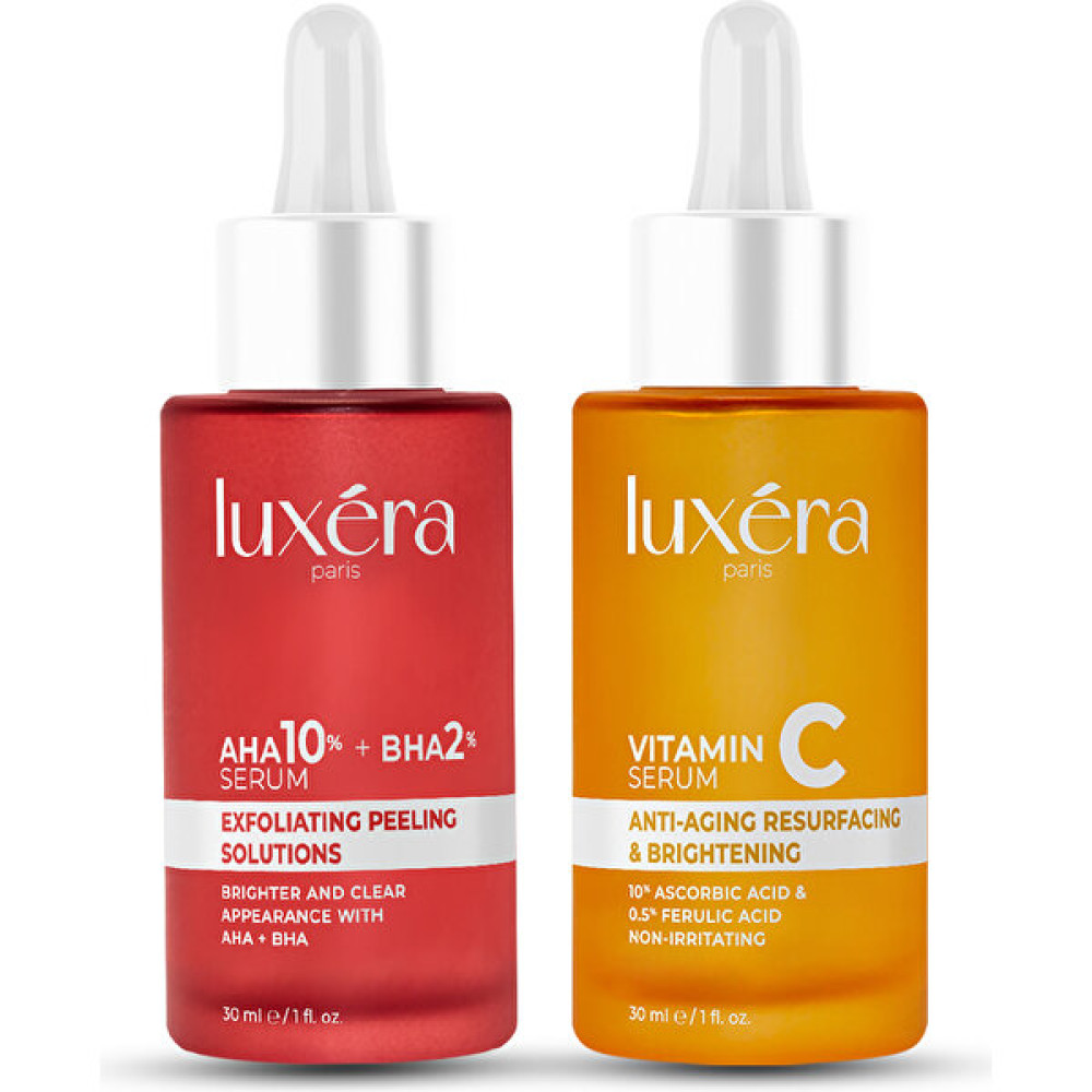 Luxera Paris Süper Aydınlatıcı, Cilt , Ton Eşitleyici, Leke, Gözenek, Vegan Cilt Bakım Seti (C Vitamin Serumu + Aha Bha Kırmızı Peeling) Anti-Aging / Yaşlanma Karşıtı Fiyatı