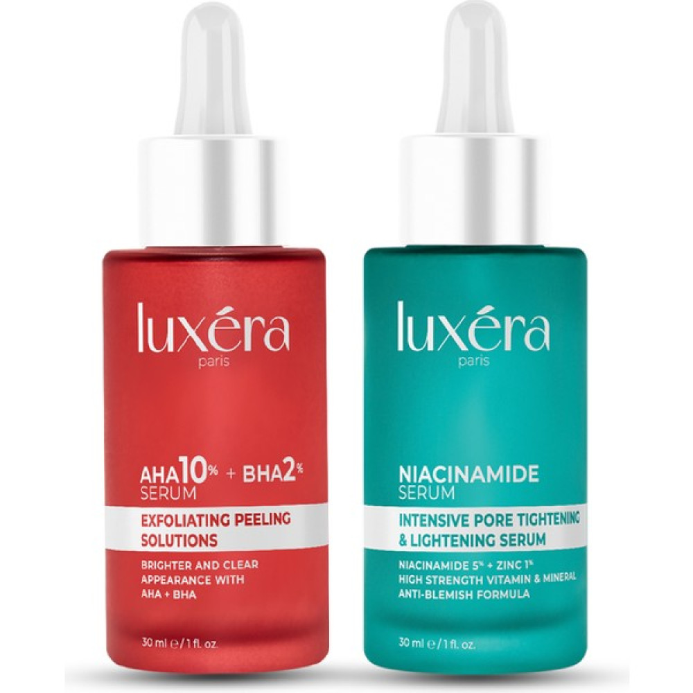 Luxera Paris , Temizleyici, & Leke , Siyah Nokta & Komedon , Cilt Kusursuzlaştırıcı Vegan Bakım Seti (Aha+Bha Kırmızı Peeling Serum + Niacinamide Serum) Oto Boyaları Fiyatı