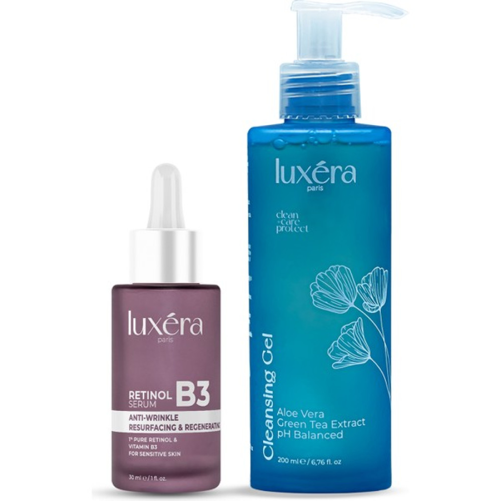 Luxera Paris ve , Cilt Bariyeri , Temizleyici ve , Aydınlatıcı Vegan Bakım Seti (Cleansing Gel / Temizlem Jeli + Retinol B3 Serum) Anti-Aging / Yaşlanma Karşıtı Fiyatı