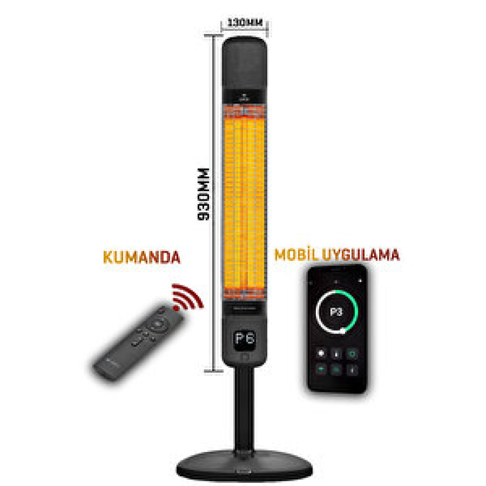 Luxeva Lxv-smart-fr-jetblack Elektrikli Isıtıcı Smart-fr Jetblack Akıllı Karbon Infrared Su Geçirmez Ip55 2500w Isıtıcılar Fiyatı