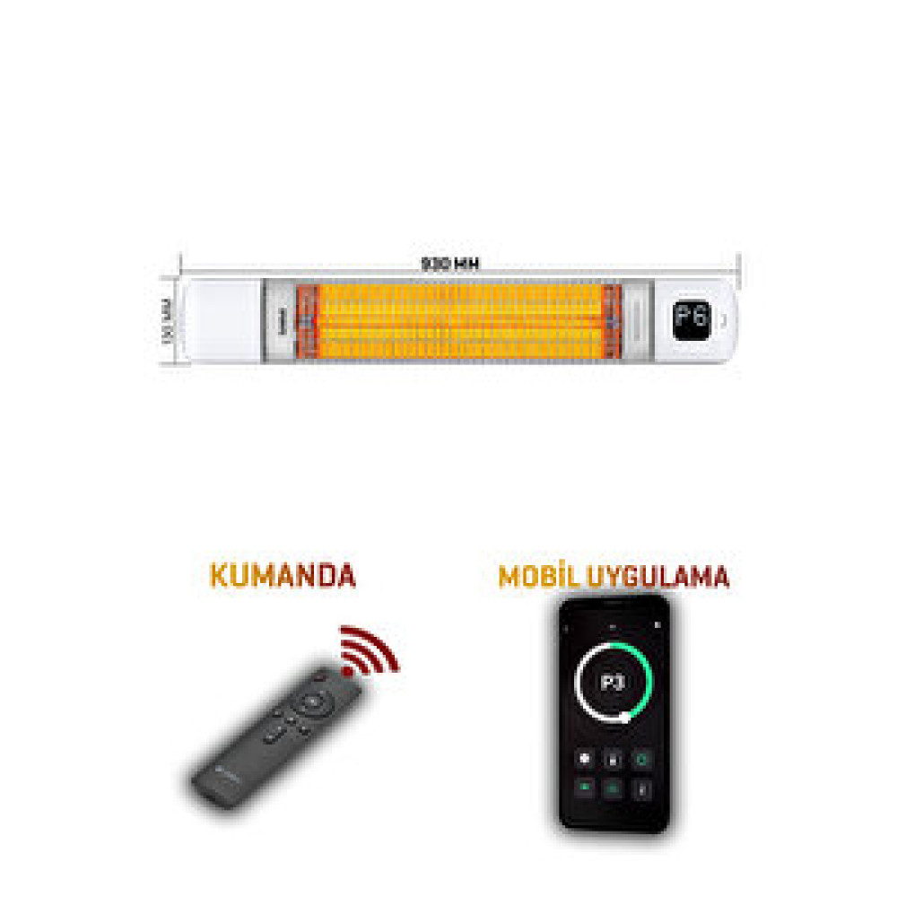 Luxeva Smarty Wl Infrared 2500 W Elektrikli Isıtıcı Beyaz Duvar Cafe Tipi Isıtıcılar Fiyatı