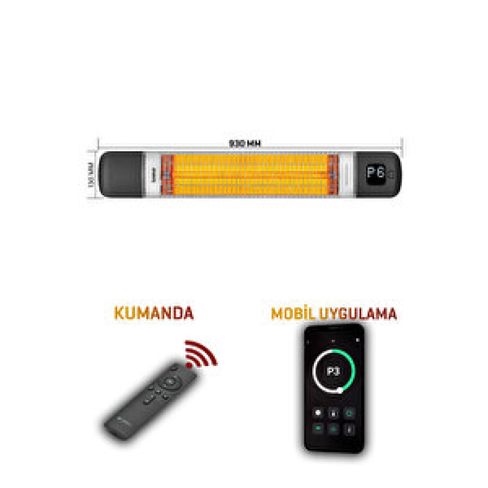 Luxeva Smarty Wl Infrared 2500 W Elektrikli Isıtıcısiyah Duvar Cafe Tipi Isıtıcılar Fiyatı