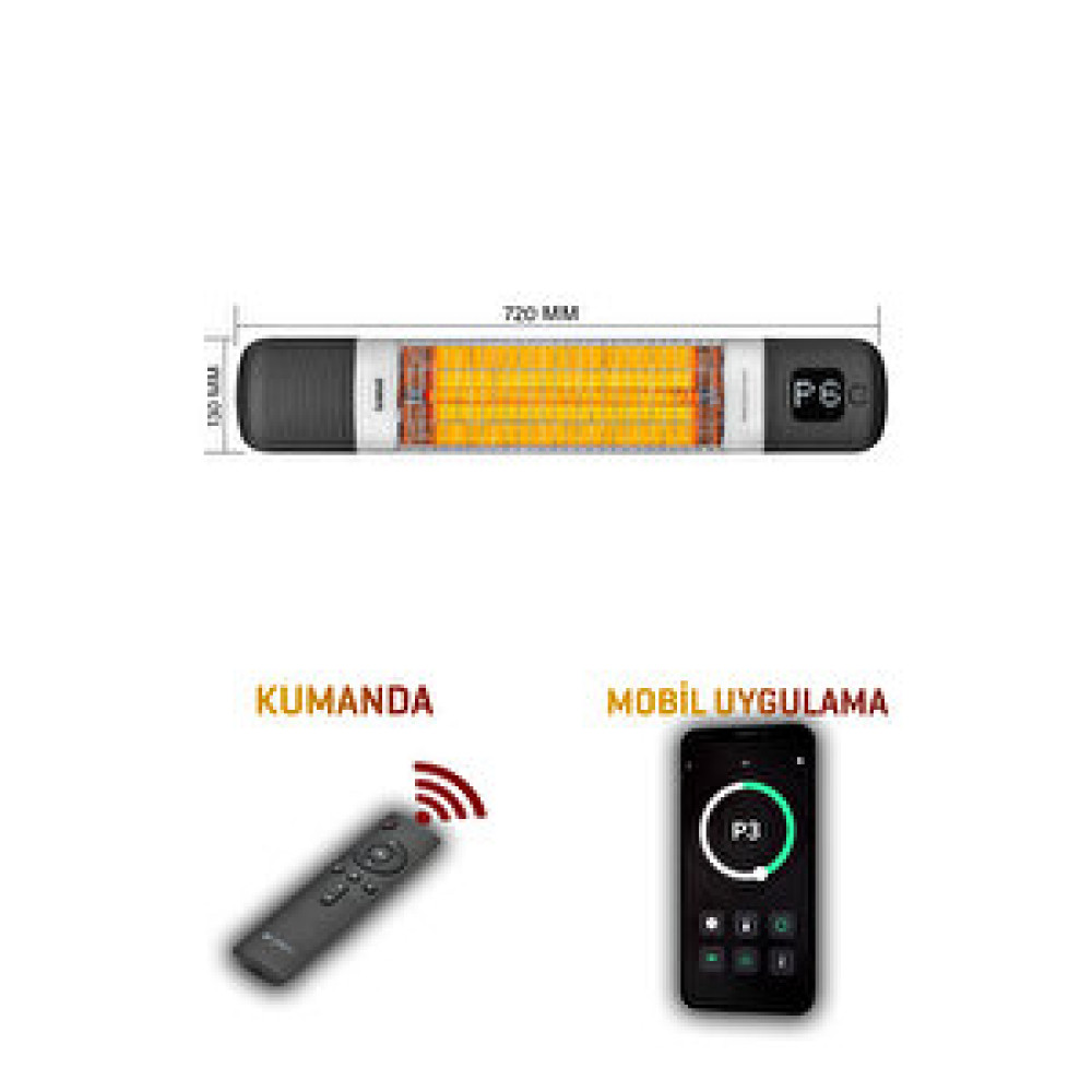Luxeva Smarty Wl Mini Duvar Tipi 1200 W Siyah Elektrikli Isıtıcı Isıtıcılar Fiyatı
