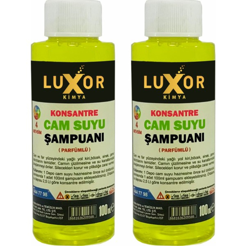 Luxor Kimya Luxor Kimyakonsantre Oto Cam Suyu Şampuanı 100ML 2 Adet Oto Kışlık Bakım Ürünleri Fiyatı