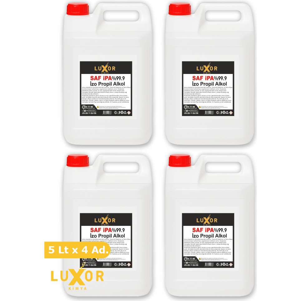 Luxor Kimya Saf Ipa-20 Litre (5 Litre x 4 Adet )-Saf %99.90-Temizlik Solventi Diğer Fiyatı