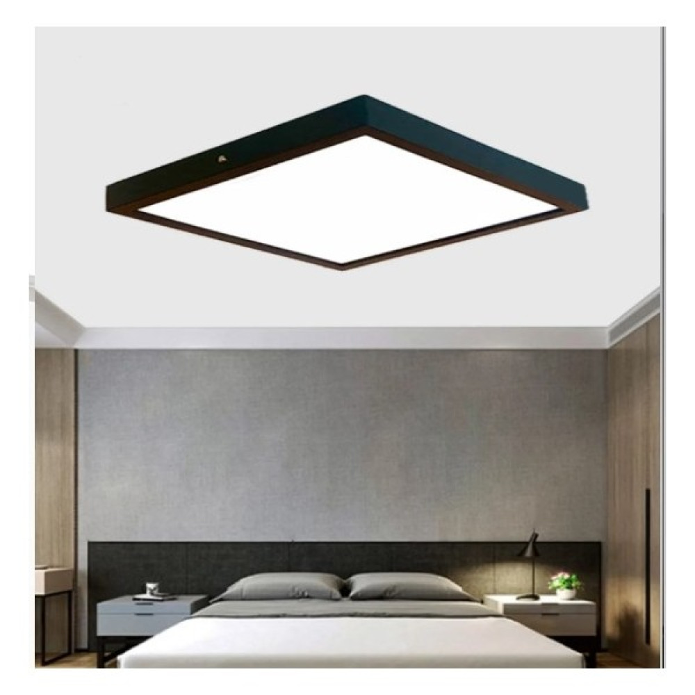 Lüxs Home 30X30 cm Kare Sarı Işık Büyük Boy Tavana Sıfır Ev Ofis Işyeri Koridor Banyo Balkon Avizesi Mat Siyah Avize Avize Fiyatı